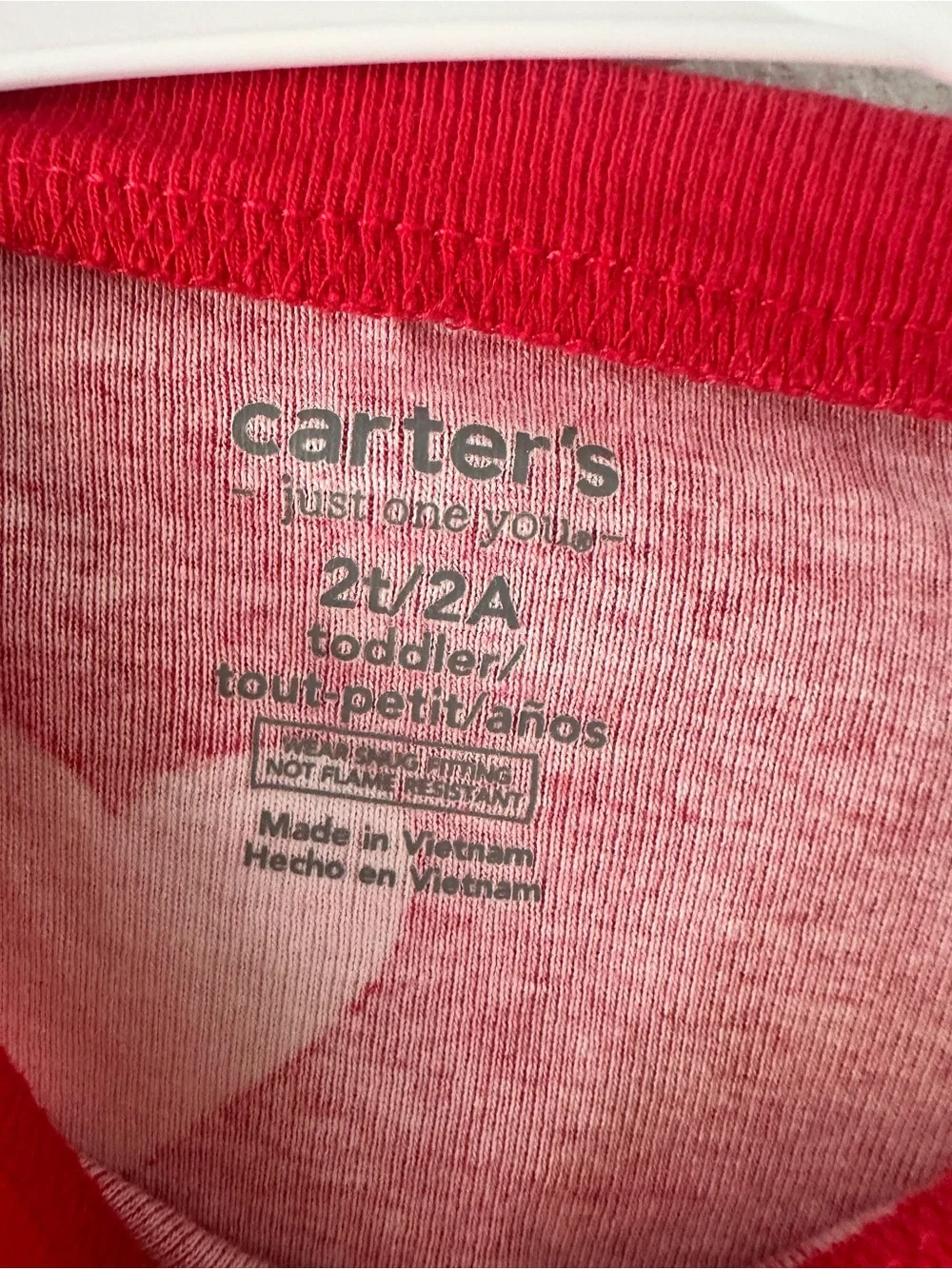 Carter's Red Pajama Set with Pink Heart Print